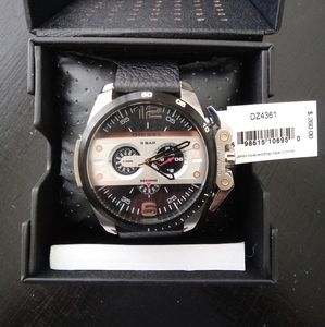 Diesel DZ4361 Ironside Chronograph Men`s Watch | 068274622120 - Diesel watch  - Two Tone (White\u0026Silver) Dial, Black Band | Fash Direct